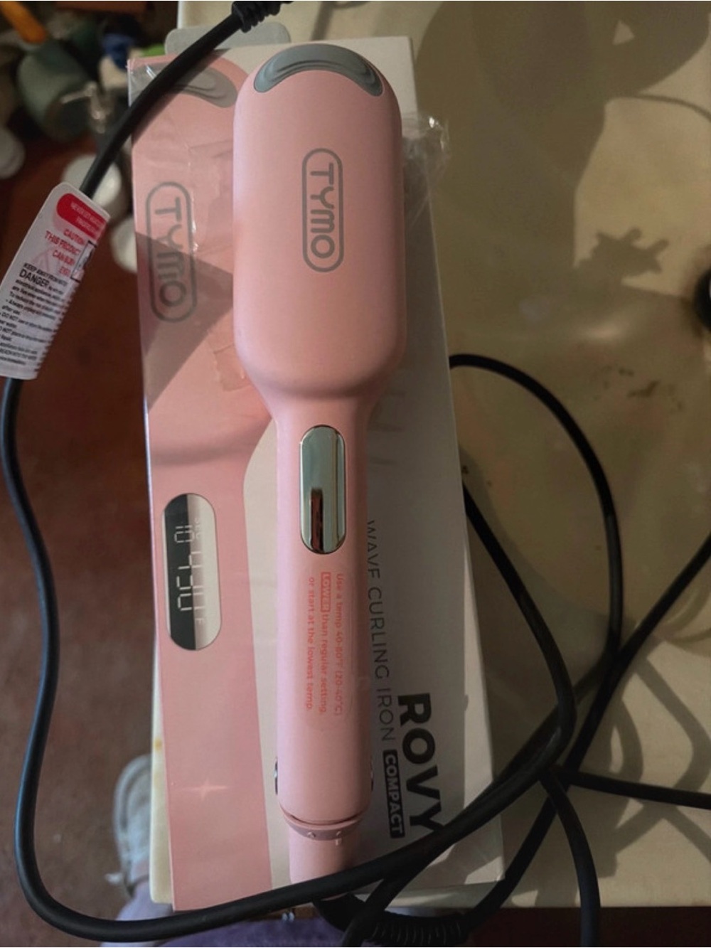 Tymo Pink Compact Wave Curling Iron — Travel Friendly Hair Tool